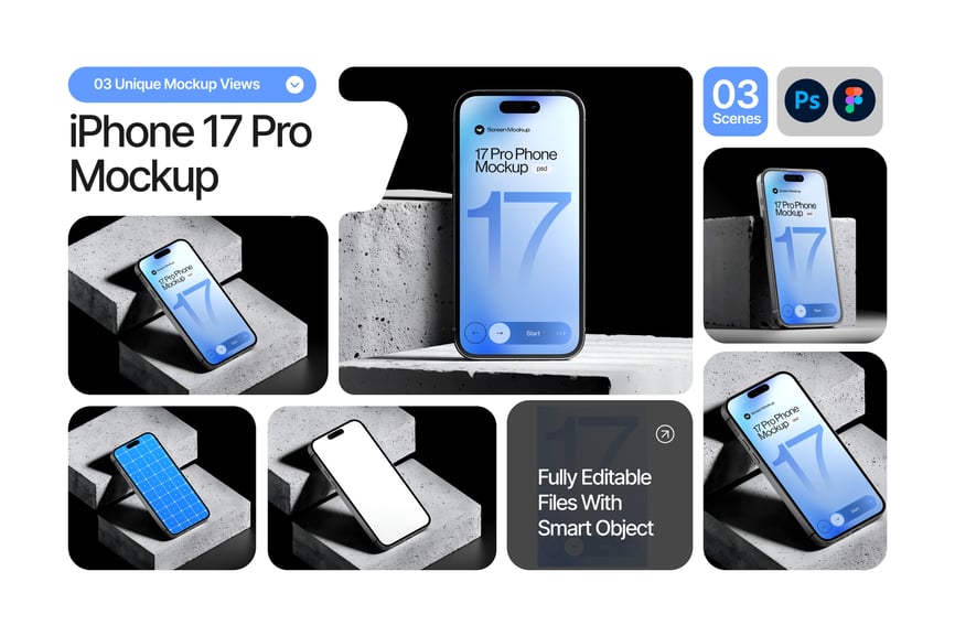 iPhone 17 Pro 智能手机屏幕模型套装