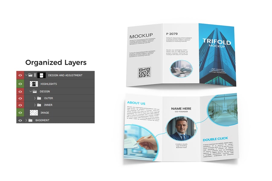 多用途三折小册子模型