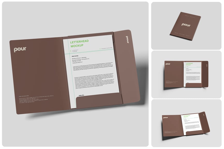 带信头样机的 A4 文件夹