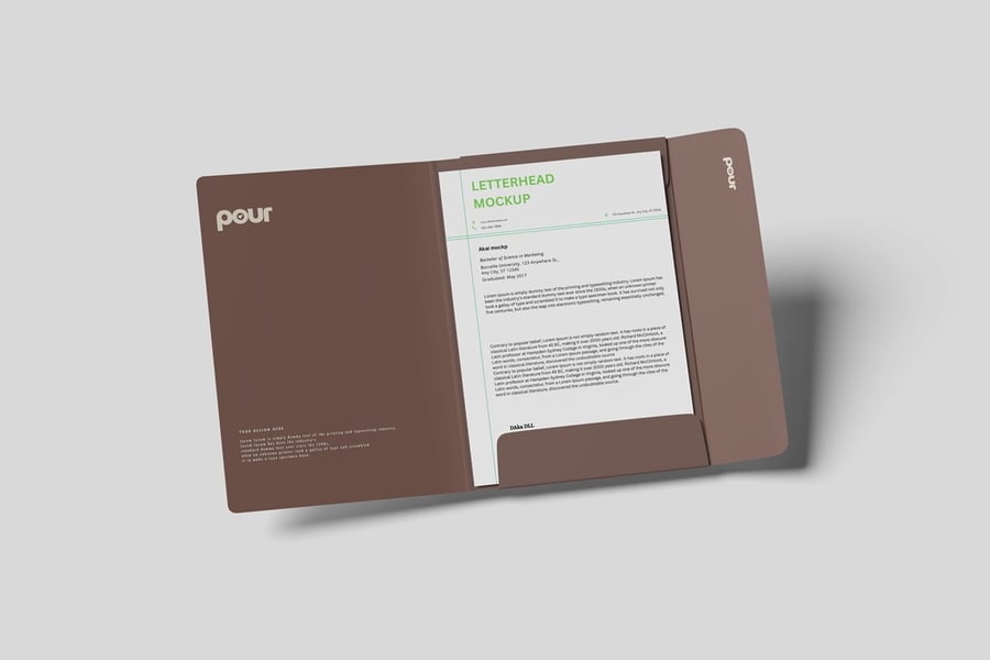 带信头样机的 A4 文件夹