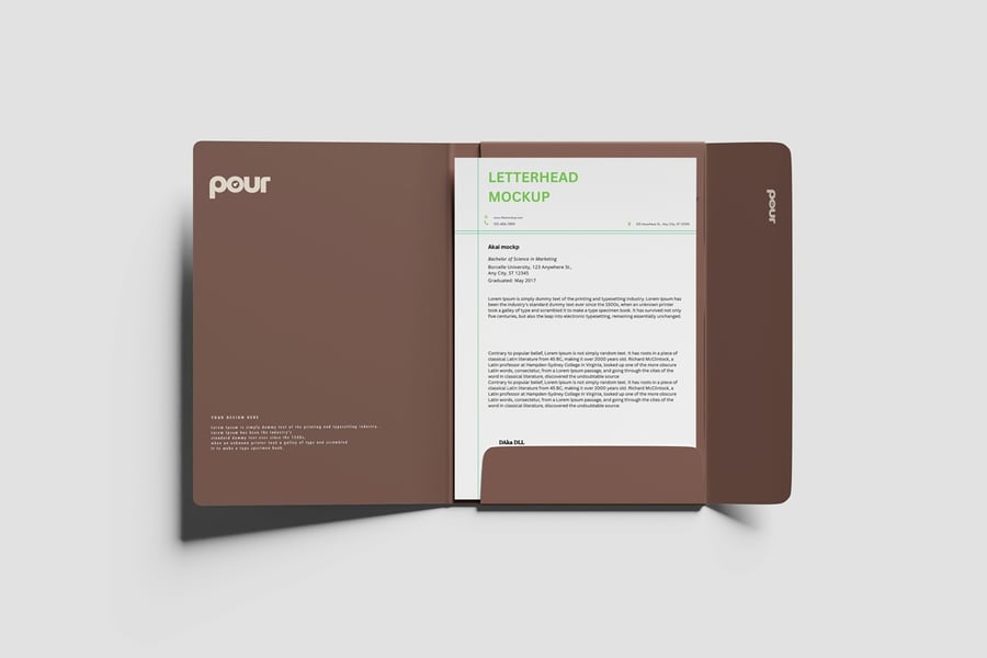 带信头样机的 A4 文件夹