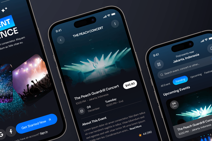 Feastival – 活动预订应用程序移动 UI 套件