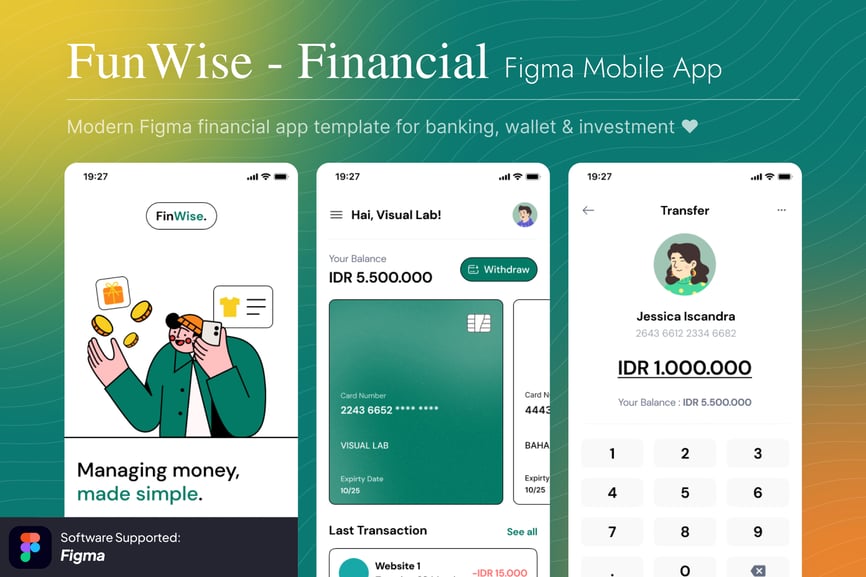FinWise – 金融 Figma 移动应用模板