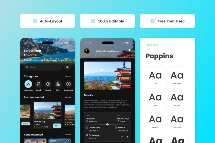 FlightFinder – 旅行和预订移动应用程序