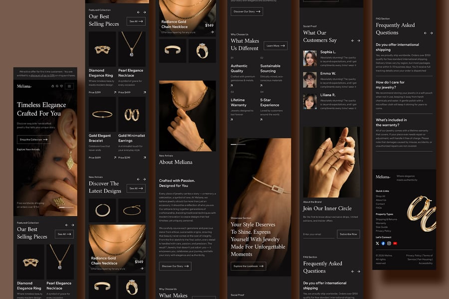 Meliana – 奢华珠宝登陆页面