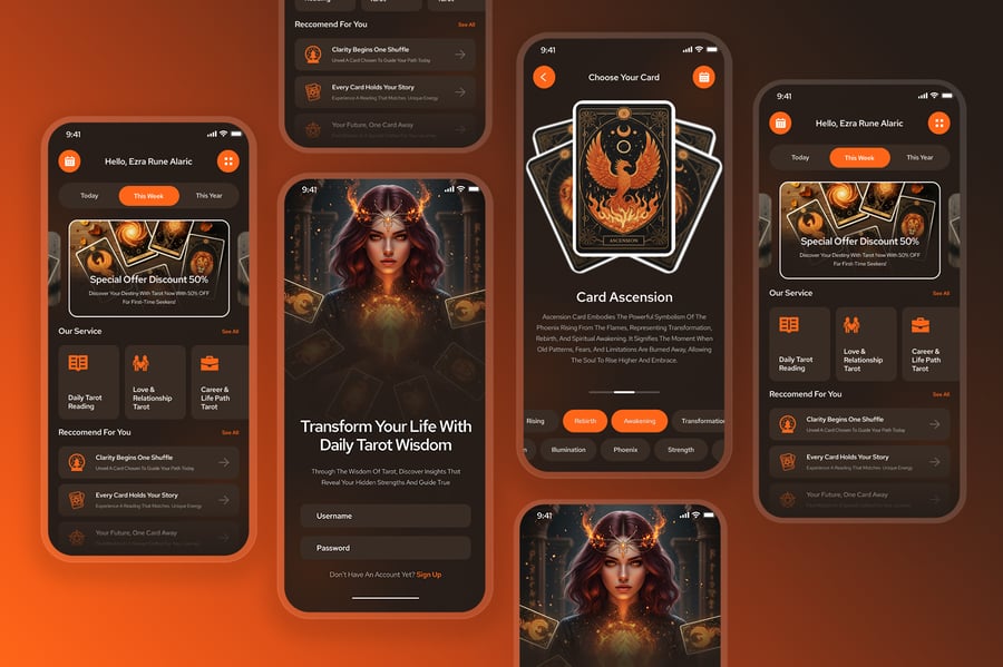 占星术和塔罗牌应用程序 UI 套件
