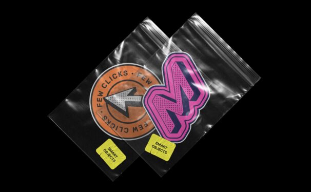 复古极简塑料袋自封袋包装袋贴图效果展示样机