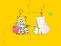 简约卡通艺术文创异形亚克力透明挂件钥匙扣样机