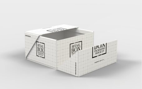 高端时尚大气双开对开双层包装盒设计展示样机