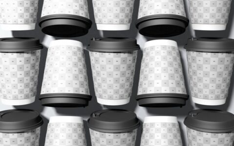 咖啡奶茶饮品外卖纸杯小杯包装样机