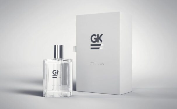高端化妆品品牌香水玻璃瓶包装盒样机