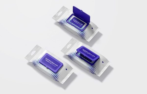 小号款塑料盖式湿巾包装袋样机