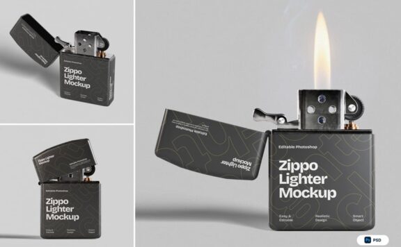 高分辨率复古打火机样机素材