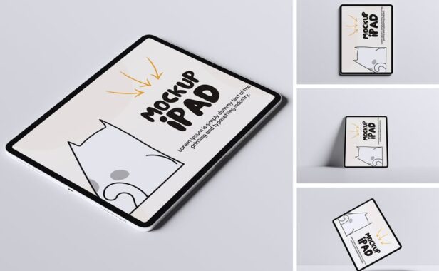 带层次的 iPad 模型 PSD 样机素材