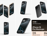 iPhone 16 Pro 手机模型样机 (PSD,PNG)