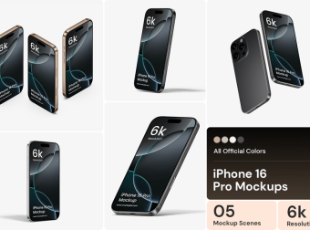 iPhone 16 Pro 手机模型样机 (PSD,PNG)