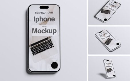 iPhone手机模型样机 (PSD,PDF)