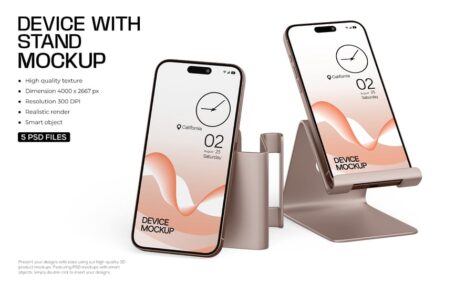 UI/UX设计师的智能手机模型样机 (PSD)