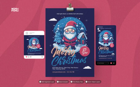 圣诞快乐-传单套装 (AI,EPS,PSD)