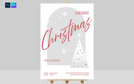 圣诞节欢迎字体海报模板（PSD）