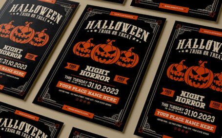 万圣节传单海报模版 (AI,EPS,PDF,PNG,PSD)