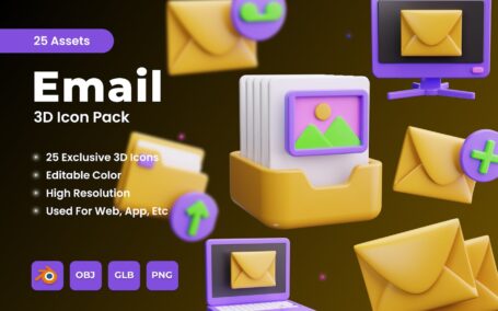 电子邮件 3D 图标 (PNG)