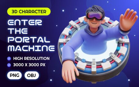输入门户机 3D 插图 (PNG,OBJ)