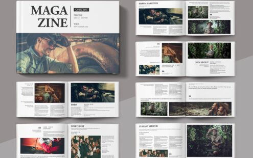 简单的杂志布局景观 (INDD)