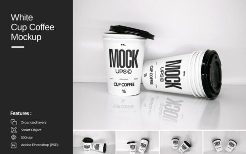 白杯咖啡样机  (PSD)