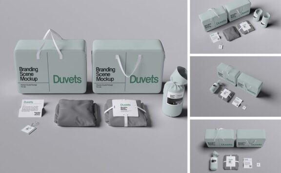 公司品牌模型场景样机 (PSD,PDF)