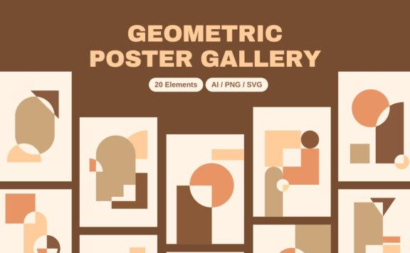 几何海报画廊收藏 (AI,PNG,SVG)