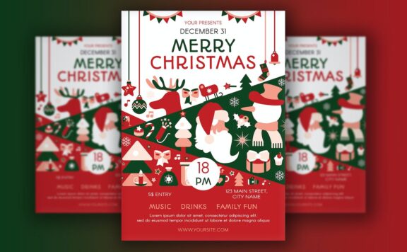 圣诞晚会海报 (AI,JPG,PNG,PSD)