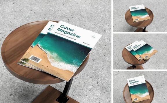 杂志封面模型样机 (PSD,PDF)