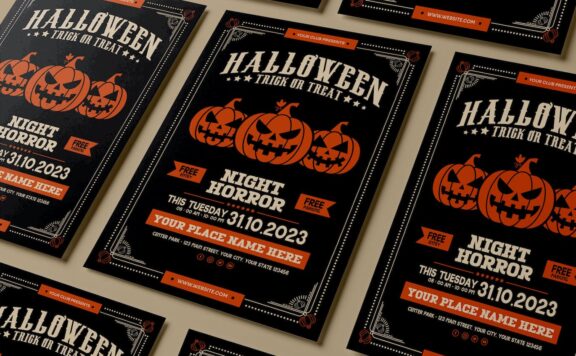 万圣节传单海报模版 (AI,EPS,PDF,PNG,PSD)