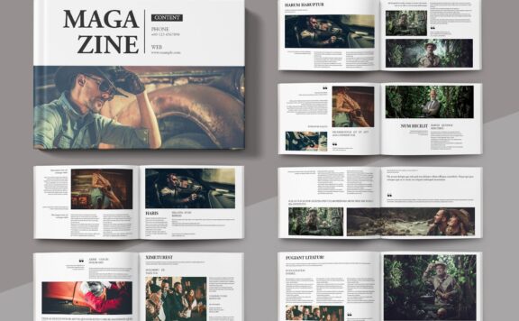 简单的杂志布局景观 (INDD)