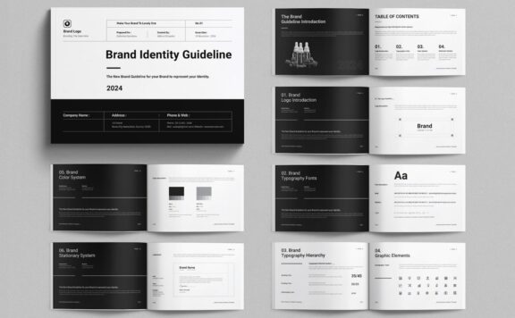 品牌识别指南景观模板 (INDD)