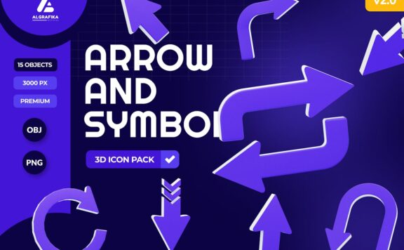 箭头和符号 3D 图标 (OBJ)
