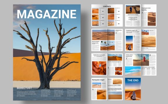 简单多图杂志设计模版 (INDD)