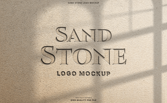 砂石LOGO徽标模型样机 (PSD)