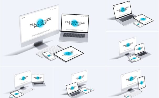 多设备模型透视视图样机 (PSD)