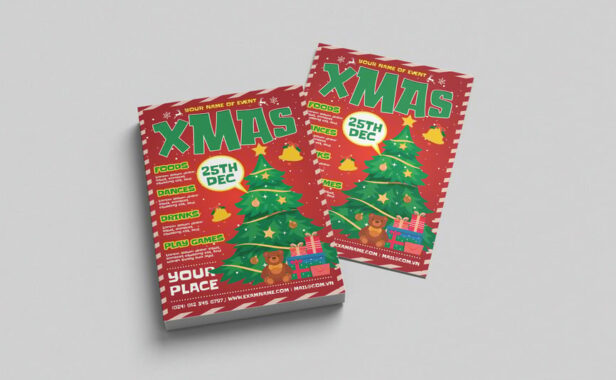 圣诞快乐传单海报模板 (PSD)