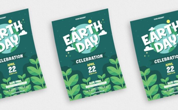 地球日庆祝活动 Vol.2 – 传单、海报 AS (AI,EPS,PSD)