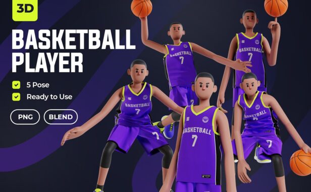 篮球运动员 3D 人物 (PNG,Blend)