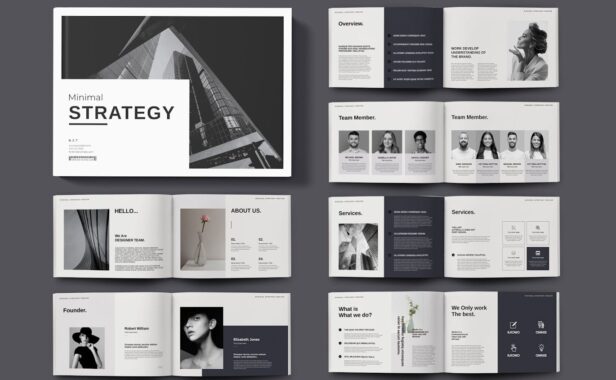 极简主义企业策略模板 (INDD)