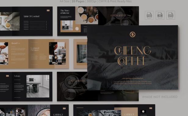 咖啡店画册设计模版 (AI,EPS,PSD)