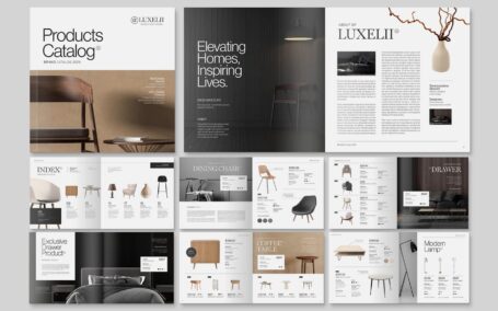 方形产品目录宣传册模板 (INDD)