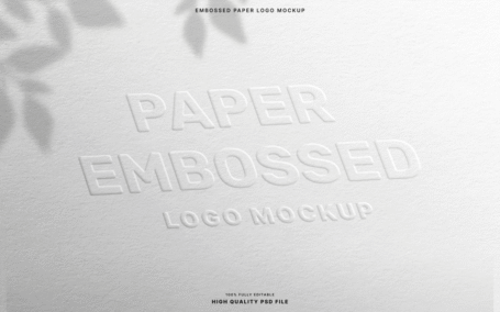 压花纸LOGO徽标模型样机 (PSD)