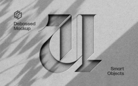 灰色切口纸徽标logo模型样机 (PSD)