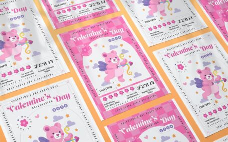 丘比特情人节活动传单海报模版（Ai）