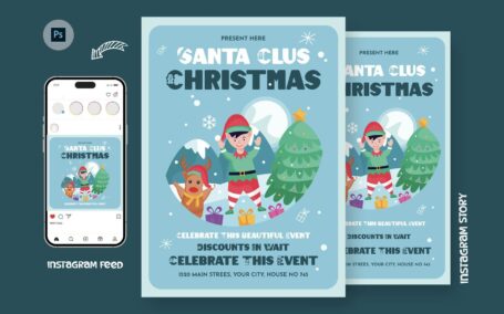 诺拉德圣诞节传单海报模版 (PSD)